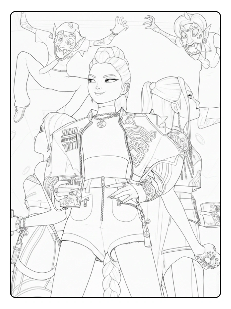 Disegni da Colorare K Pop Demon Hunters (14)