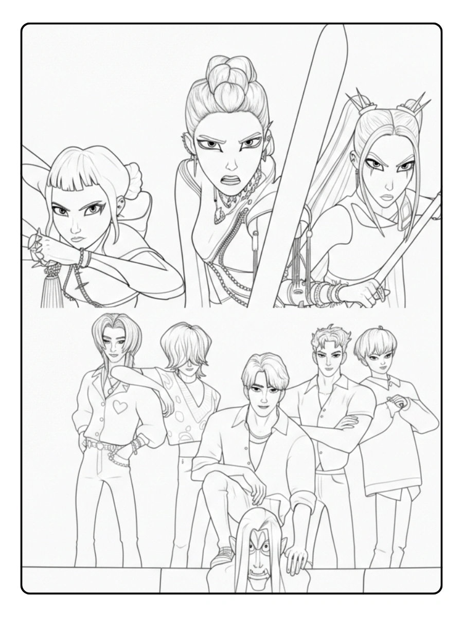 Disegni da Colorare K Pop Demon Hunters (15)