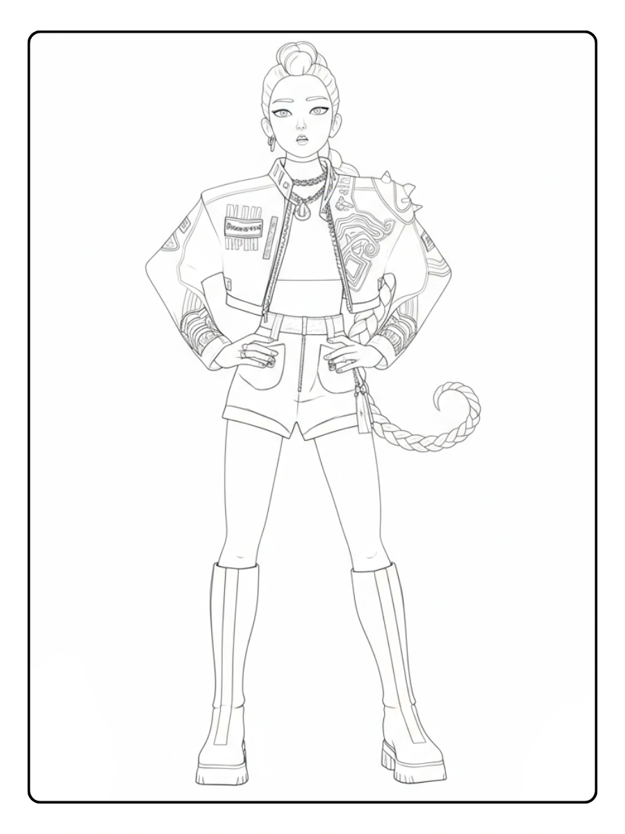 Disegni da Colorare K Pop Demon Hunters Rumi (2)