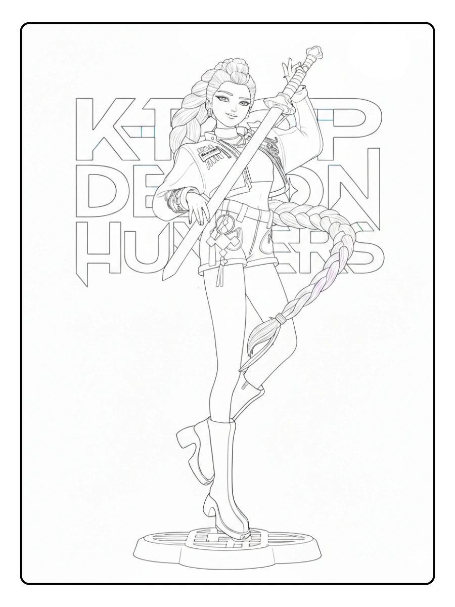 Disegni da Colorare K Pop Demon Hunters Rumi (3)