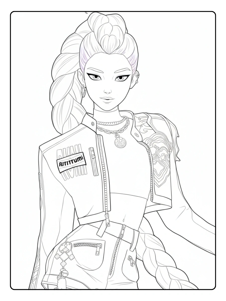 Disegni da Colorare K Pop Demon Hunters Rumi (4)