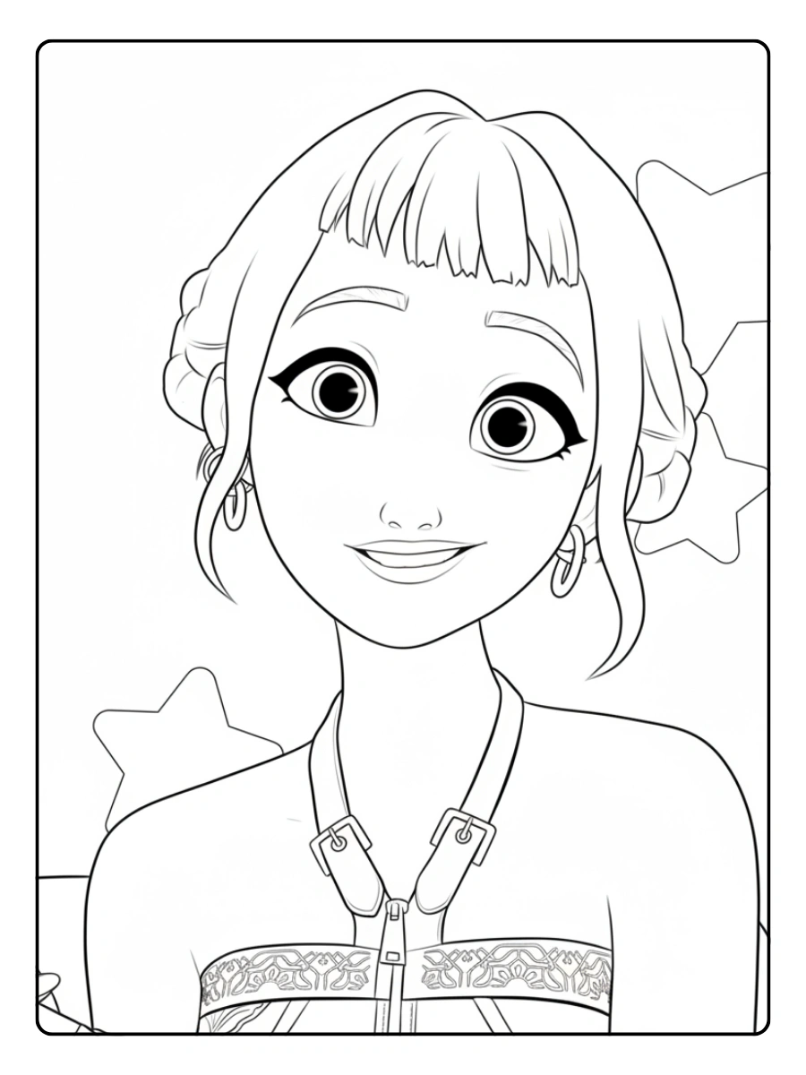 Disegni da Colorare K Pop Demon Hunters Zoey (4)