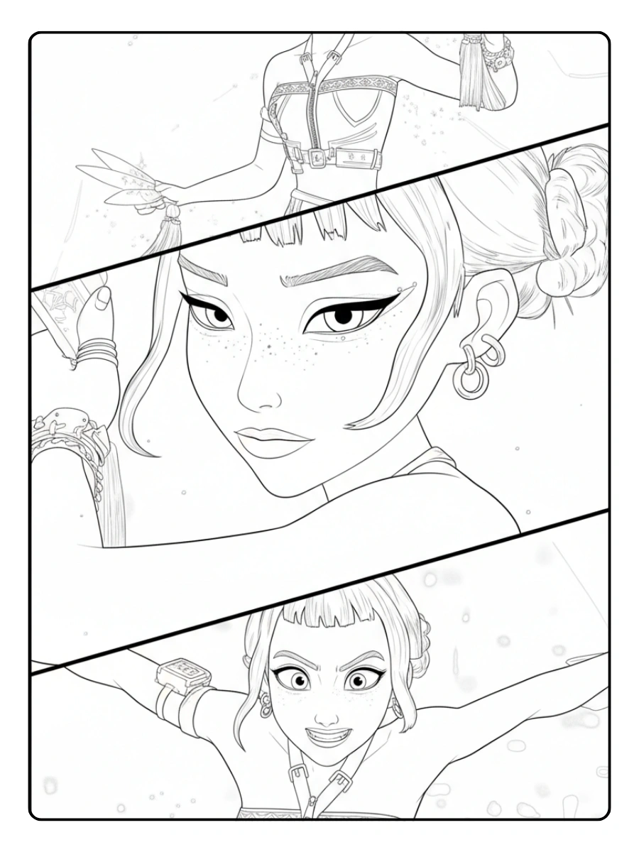 Disegni da Colorare K Pop Demon Hunters Zoey (5)