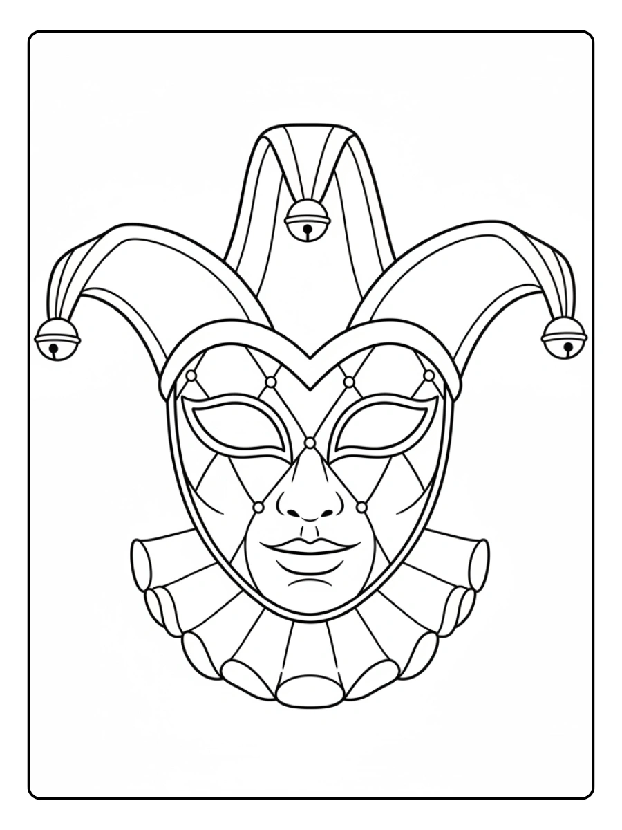 Disegni da Colorare Maschere di Carnevale – Maschera Arlecchino