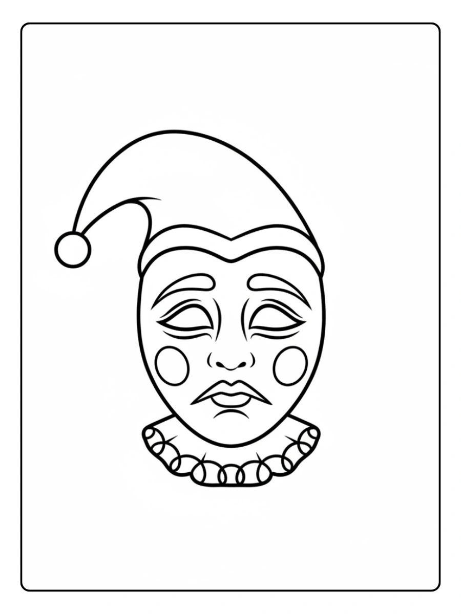Disegni da Colorare Maschere di Carnevale – Maschera Pierrot
