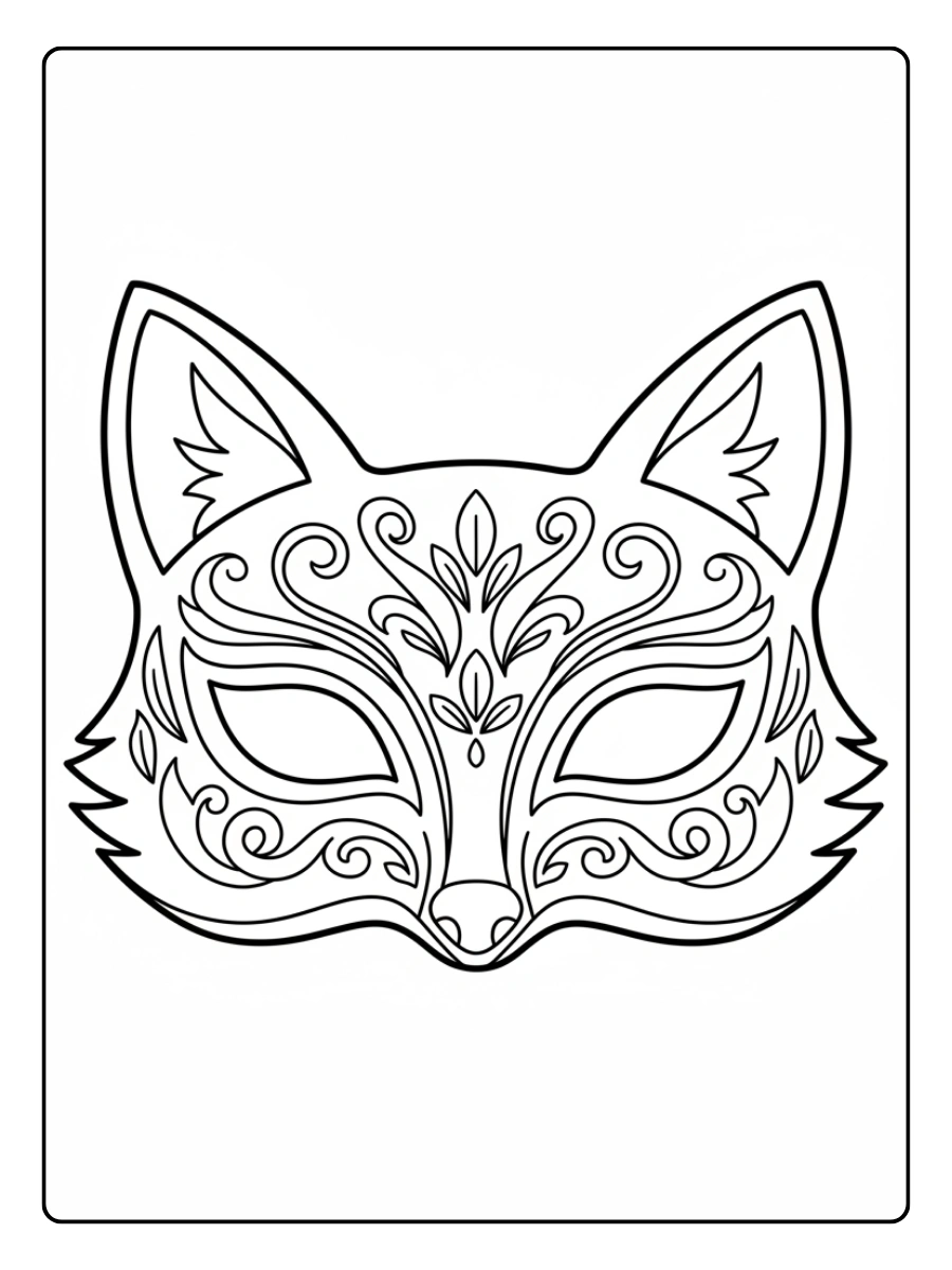 Disegni da Colorare Maschere di Carnevale – Maschera animale