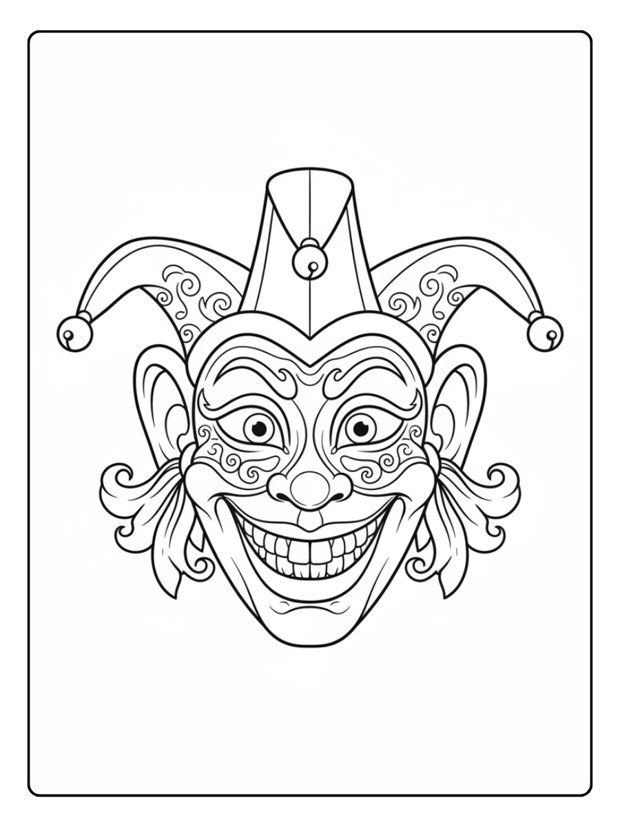 Disegni da Colorare Maschere di Carnevale – Maschera buffa