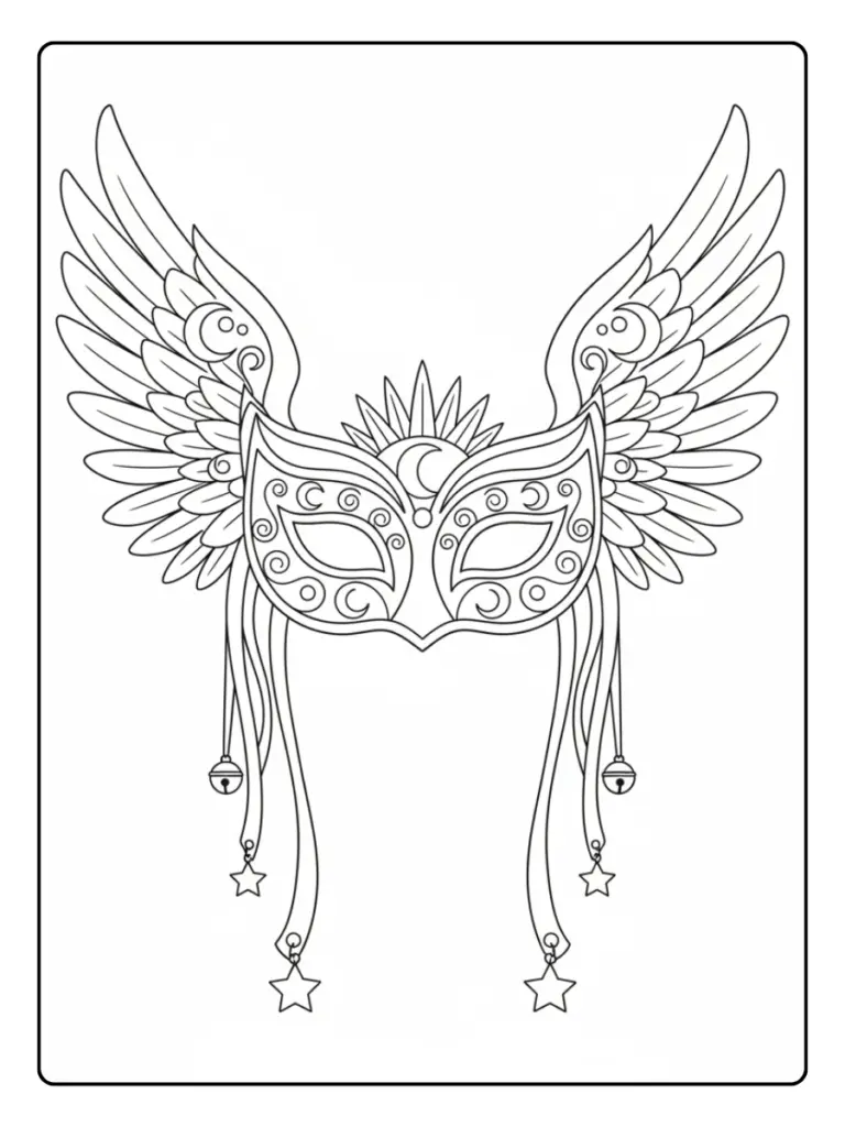Disegni da Colorare Maschere di Carnevale – Maschera fantasia