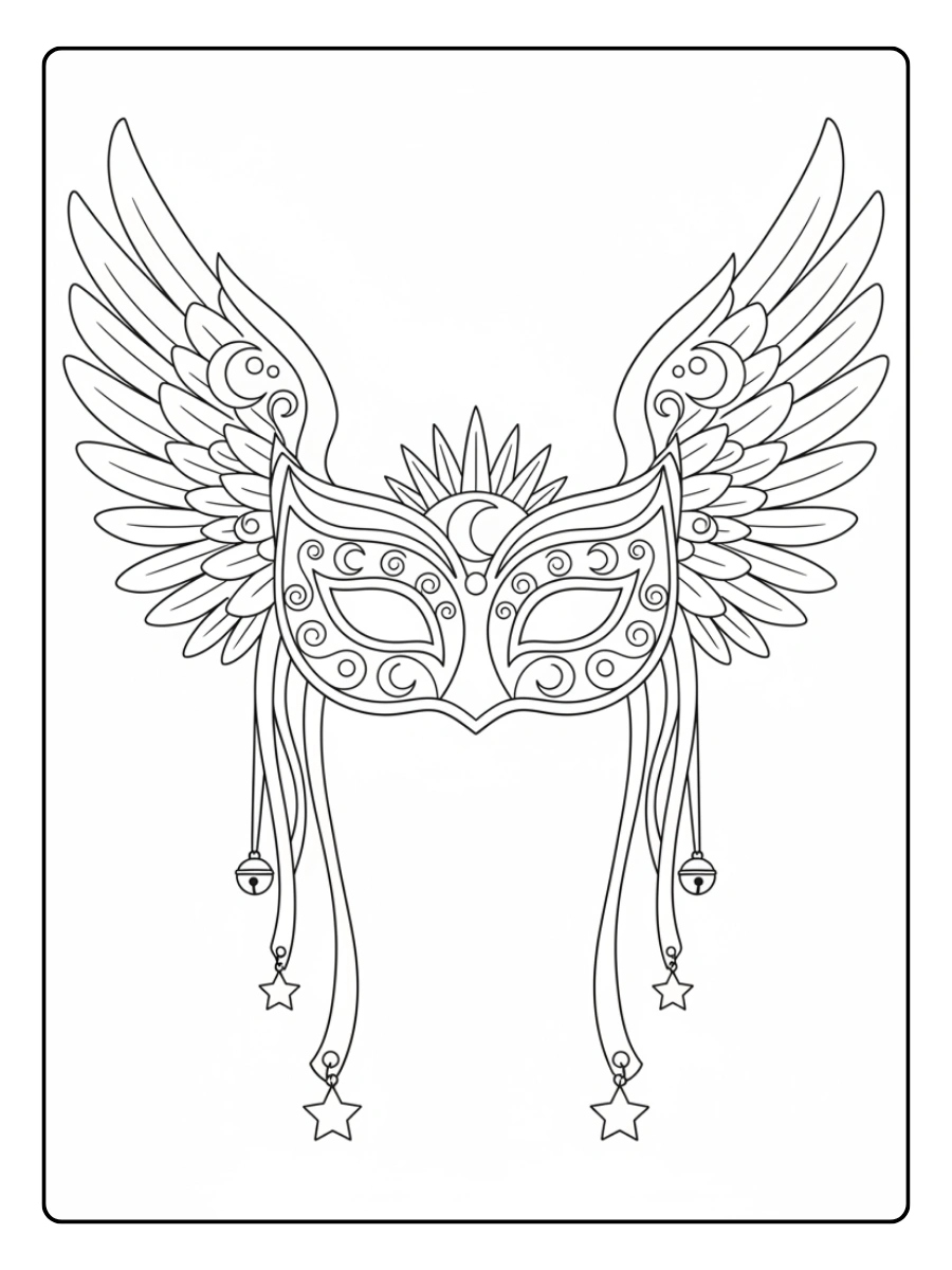 Disegni da Colorare Maschere di Carnevale – Maschera fantasia