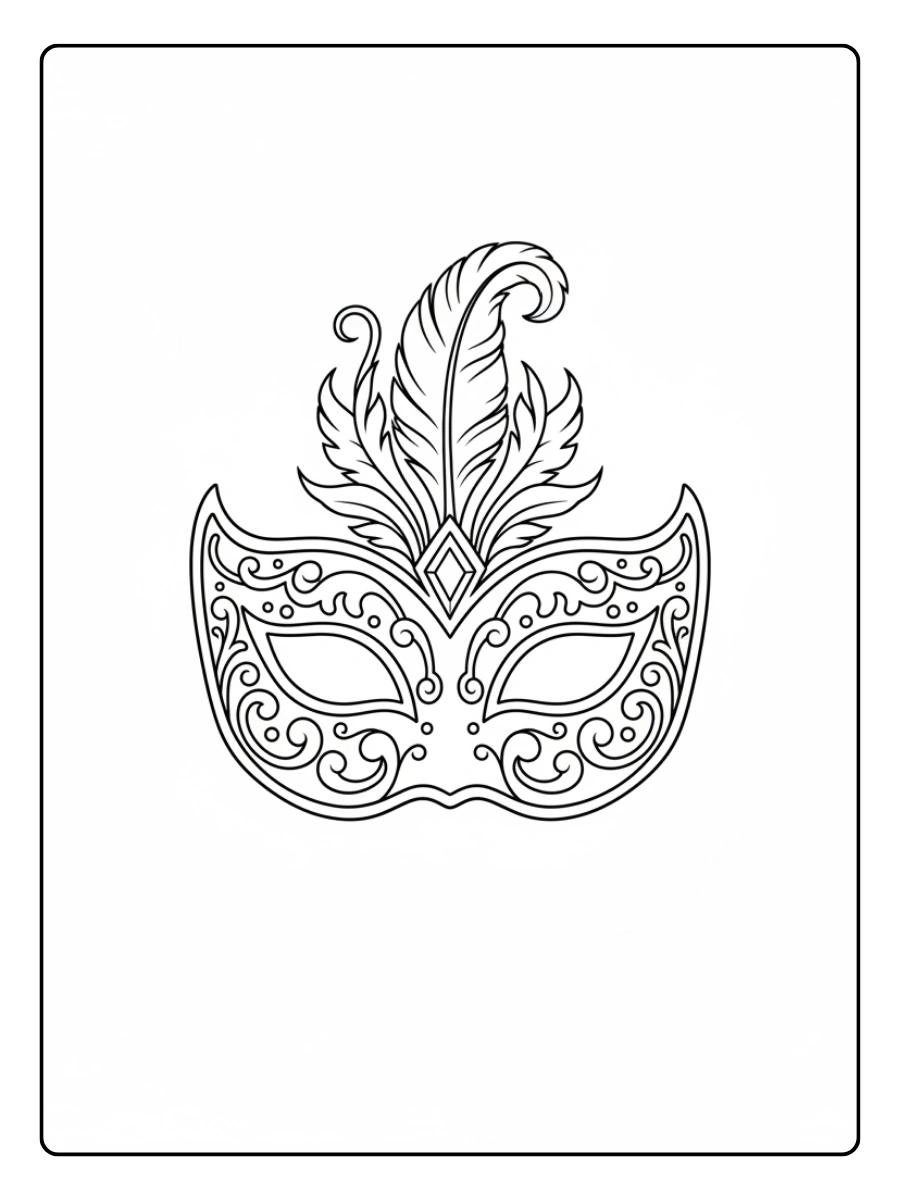 Disegni da Colorare Maschere di Carnevale – Maschera misteriosa