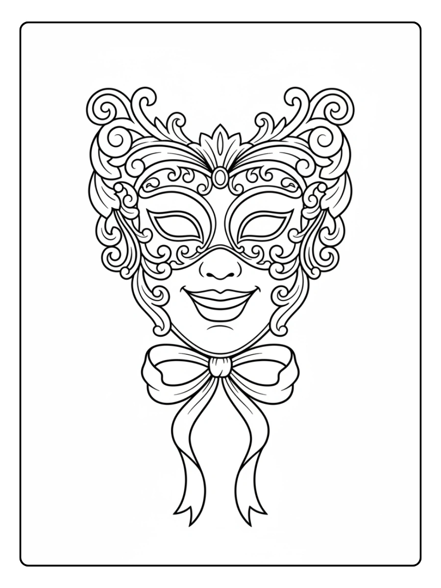 Disegni da Colorare Maschere di Carnevale – Maschera teatrale