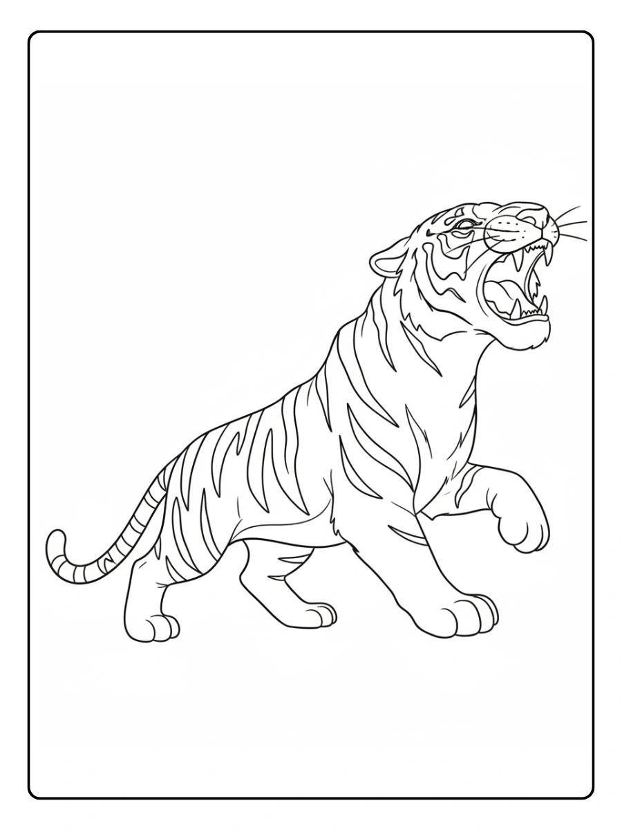 Disegni da Colorare Tigre – Tigre che cammina