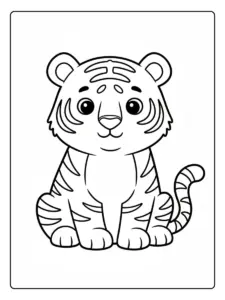 Disegni da Colorare Tigre – Tigre facile