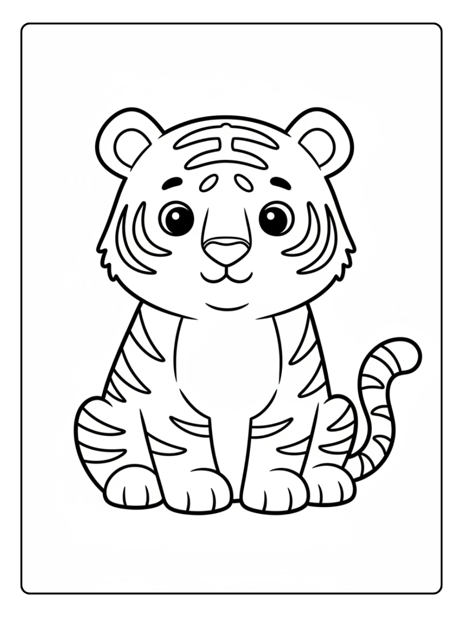 Disegni da Colorare Tigre – Tigre facile