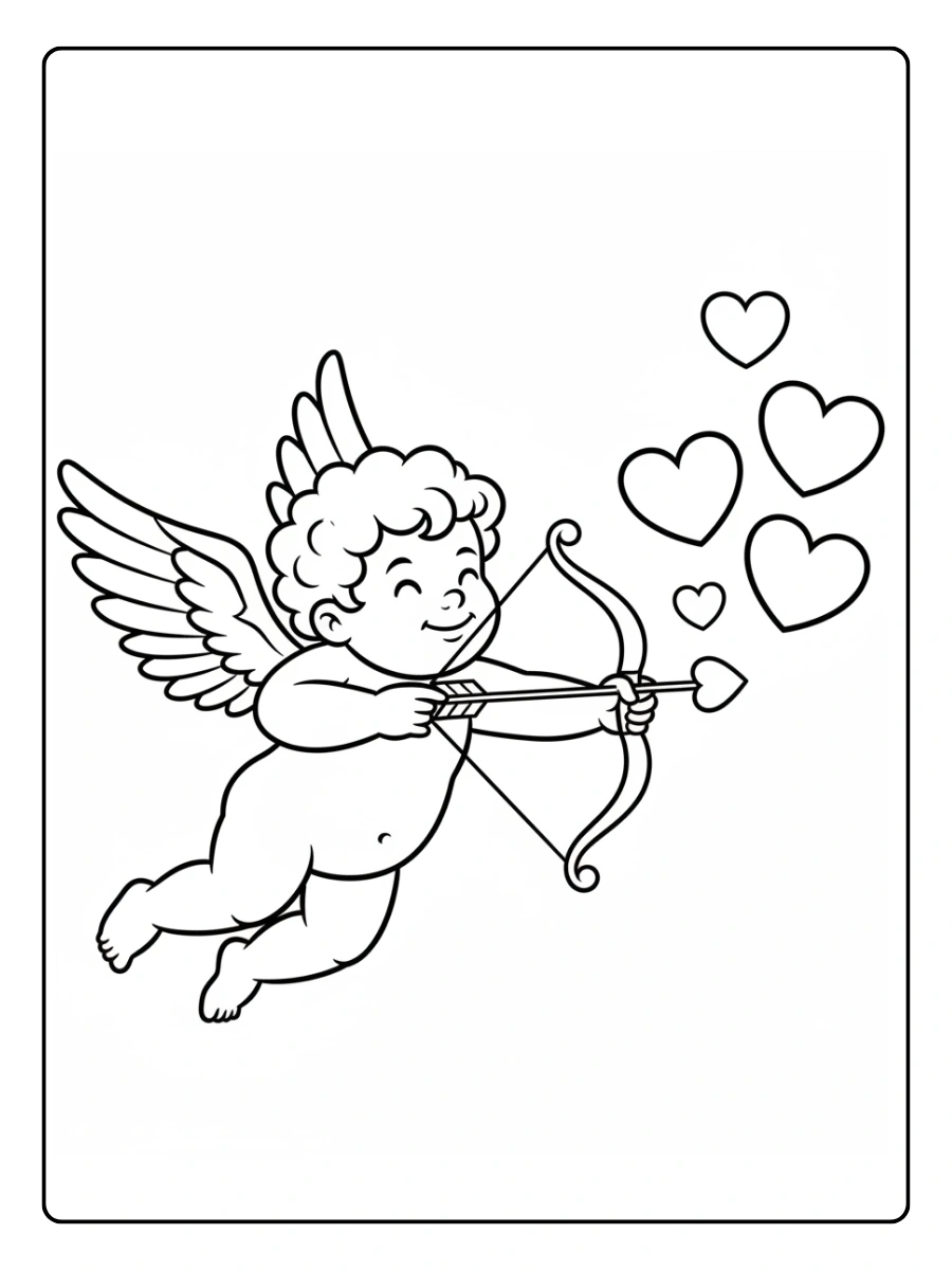 Disegni da Colorare Valentino – Cupido con arco