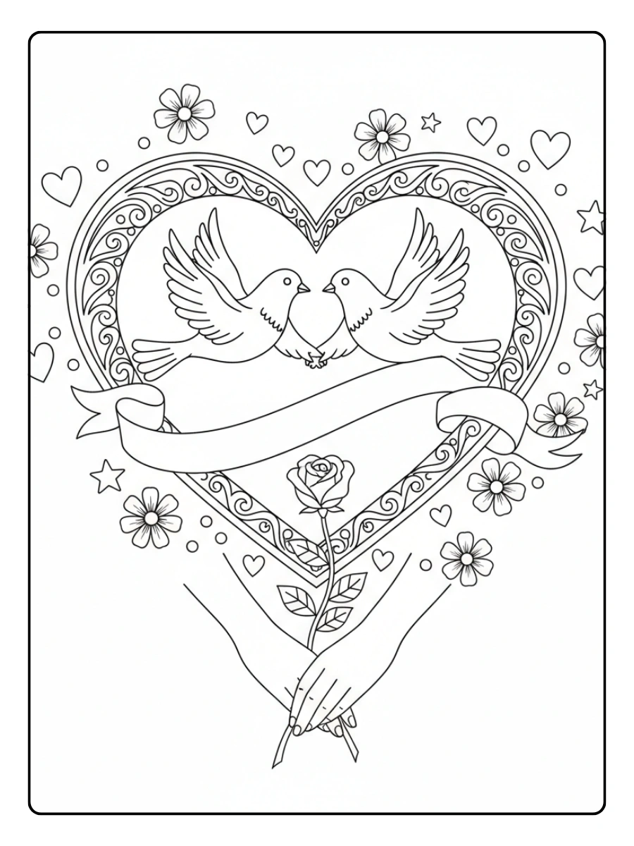 Disegni da Colorare Valentino – Messaggio d’amore