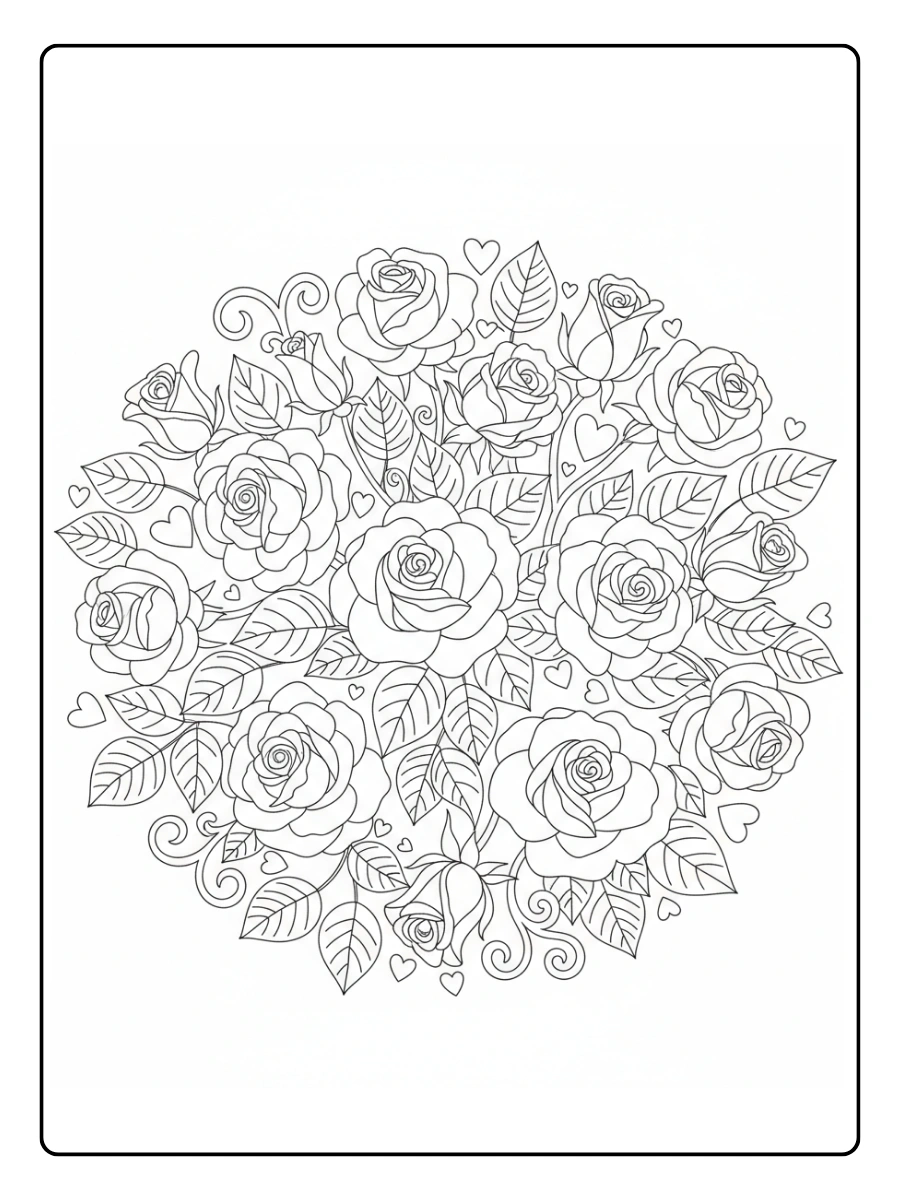 Disegni da Colorare Valentino – Rose di San Valentino
