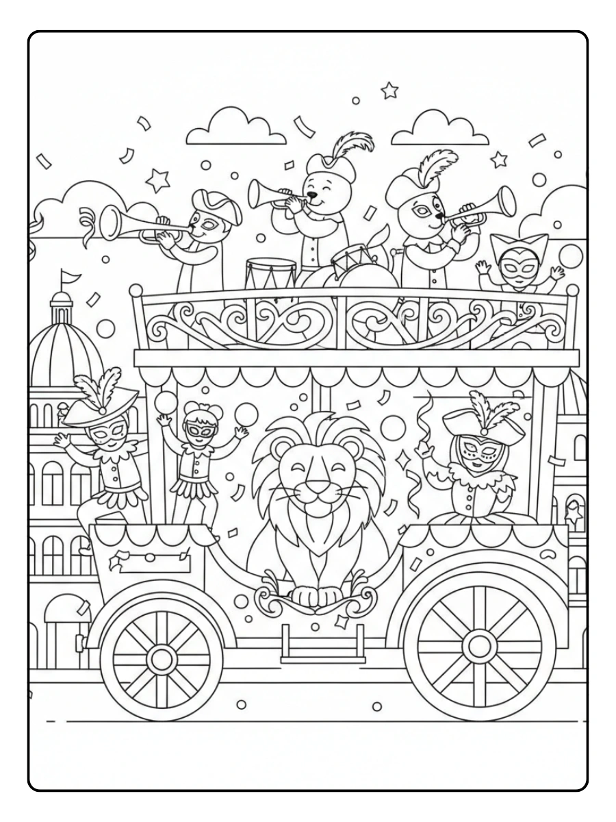 Disegni da Colorare del Carnevale – Carro allegorico