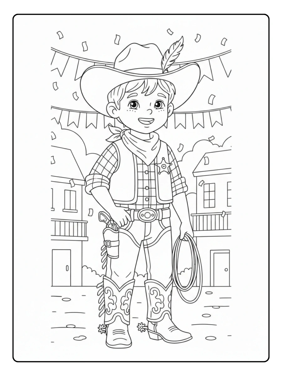 Disegni da Colorare del Carnevale – Costume da cowboy