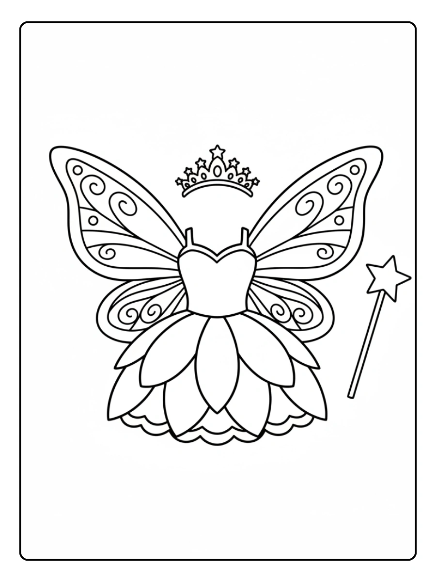 Disegni da Colorare del Carnevale – Costume da fatina