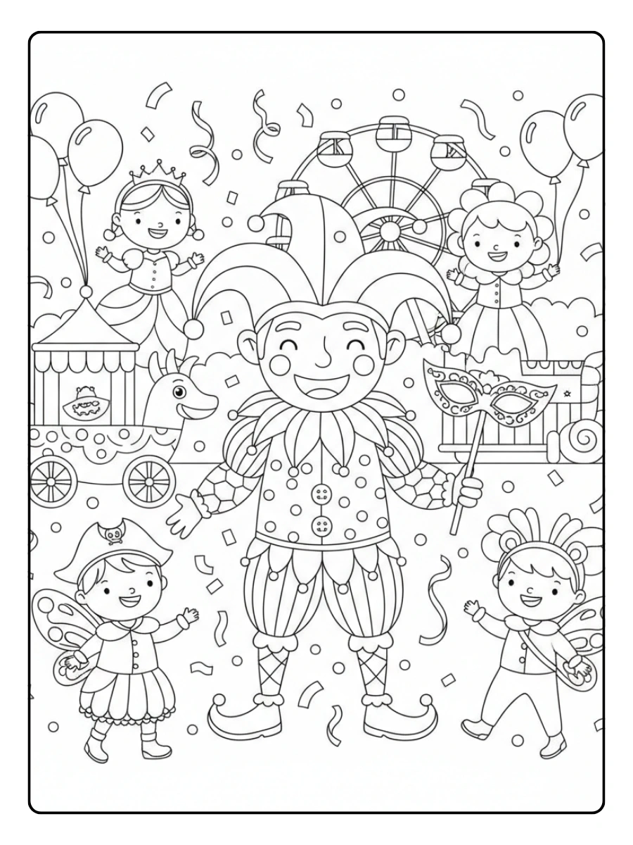 Disegni da Colorare del Carnevale – Festa di Carnevale