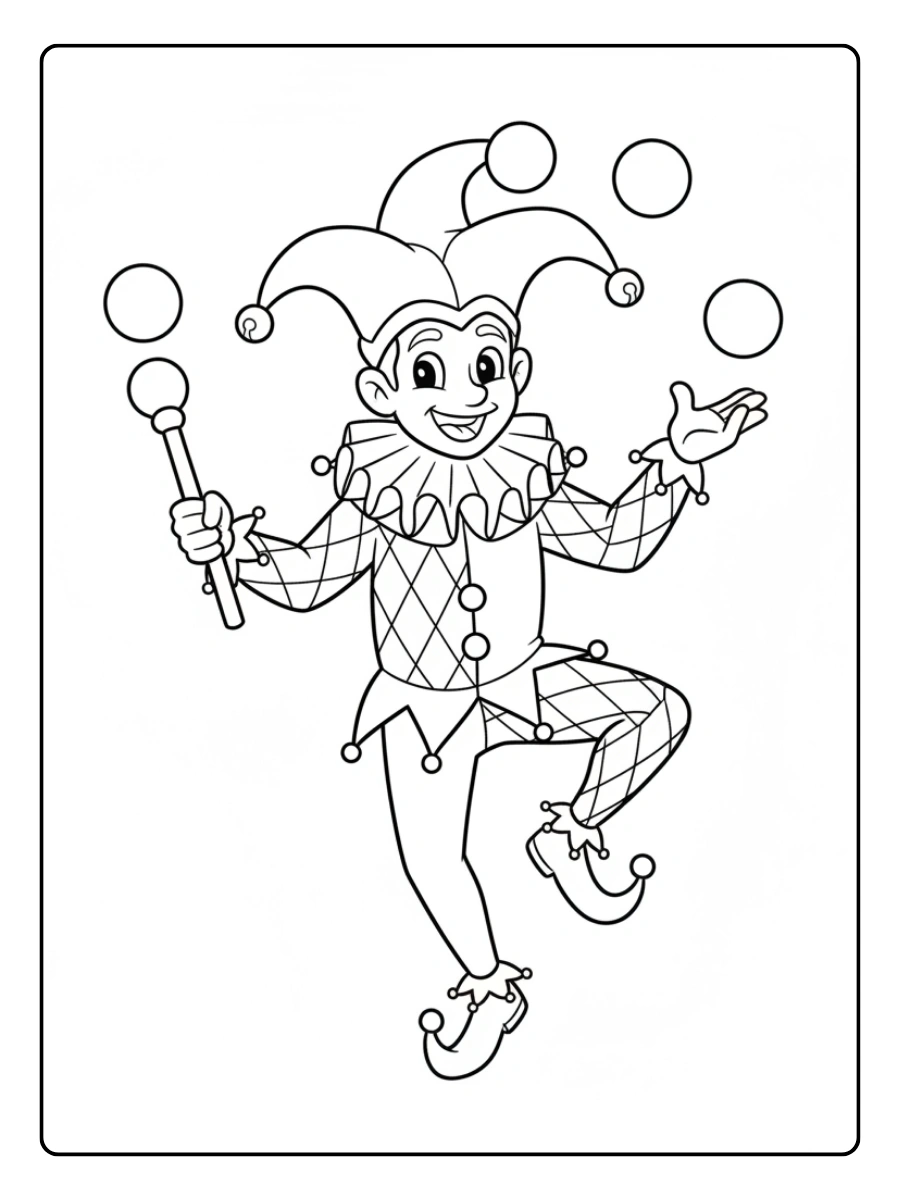 Disegni da Colorare del Carnevale – Giullare