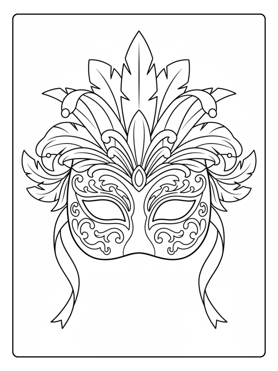 Disegni da Colorare del Carnevale – Maschera colorata