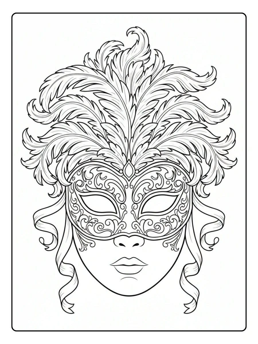 Disegni da Colorare del Carnevale – Maschera di Carnevale