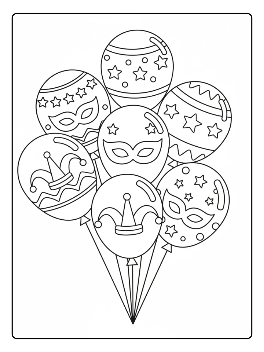 Disegni da Colorare del Carnevale – Palloncini