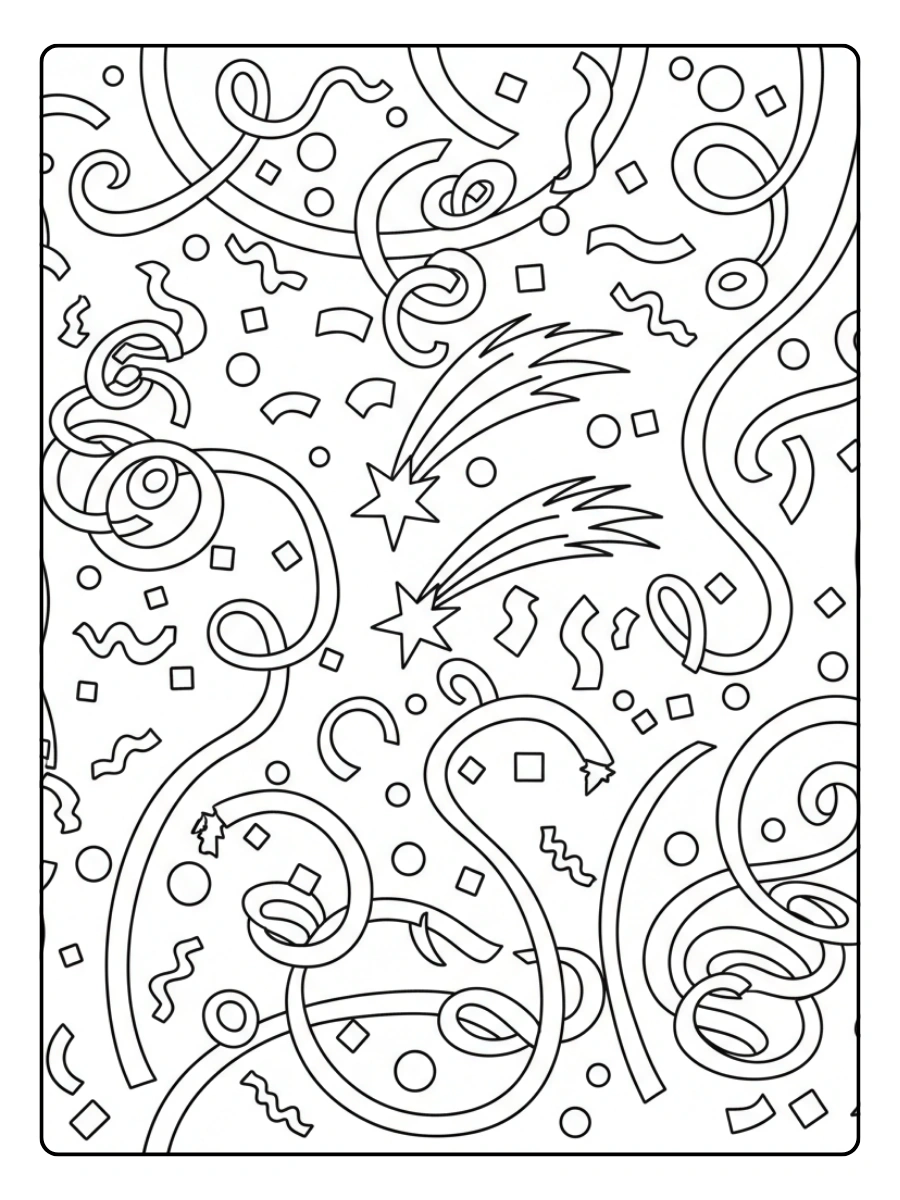 Disegni da Colorare del Carnevale – Stelle filanti