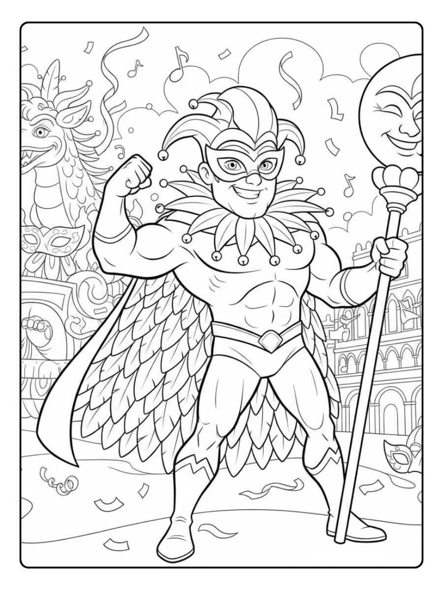 Disegni da Colorare del Carnevale – Supereroe