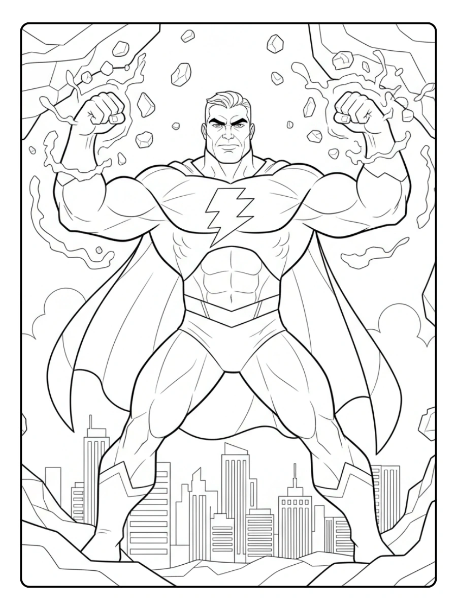 Disegni da Colorare di Supereroi e Fumetti – Eroe della forza