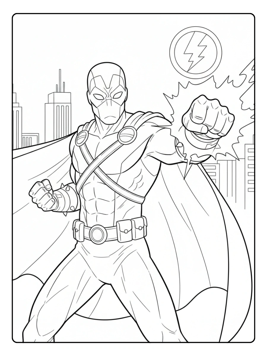 Disegni da Colorare di Supereroi e Fumetti – Eroe misterioso