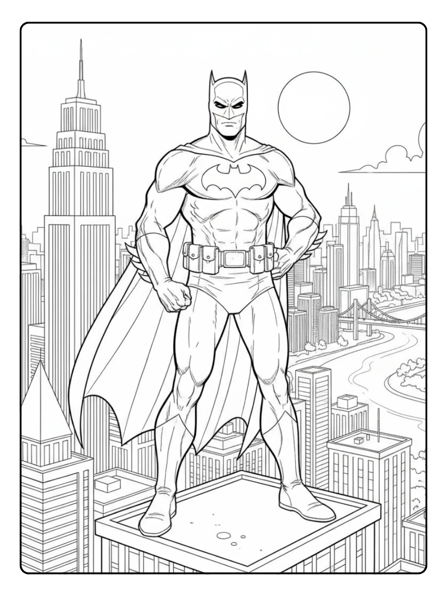 Disegni da Colorare di Supereroi e Fumetti – Eroe urbano