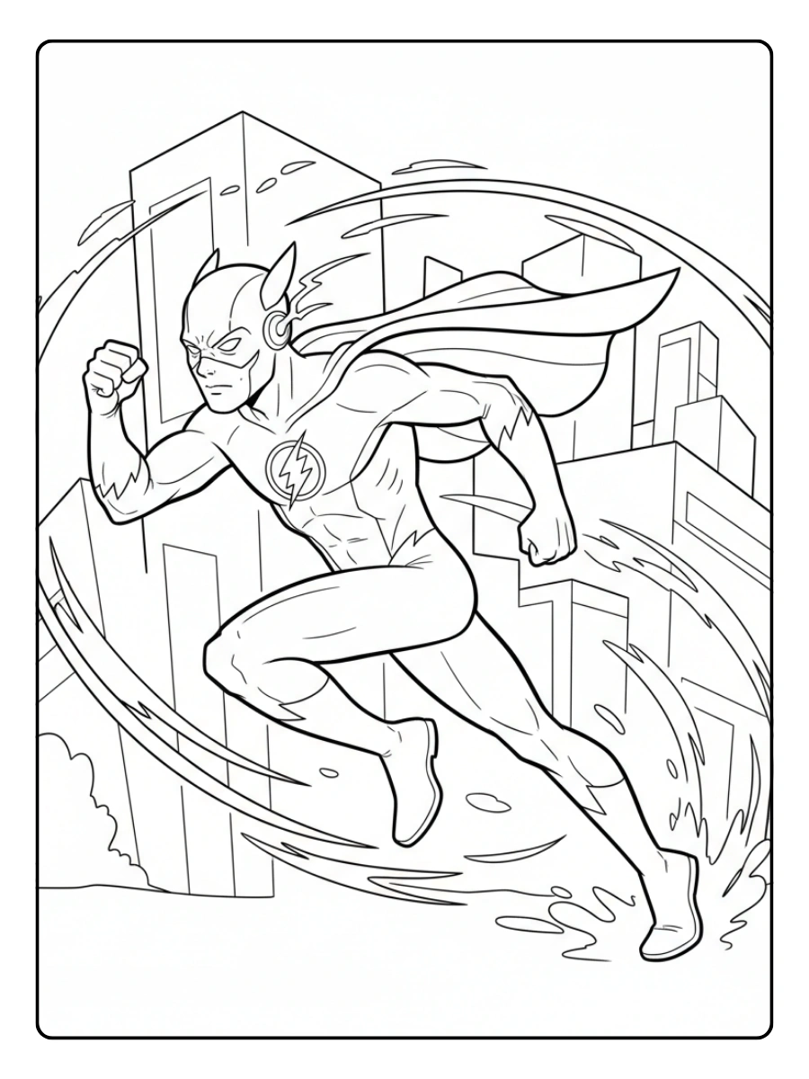Disegni da Colorare di Supereroi e Fumetti – Eroe velocissimo