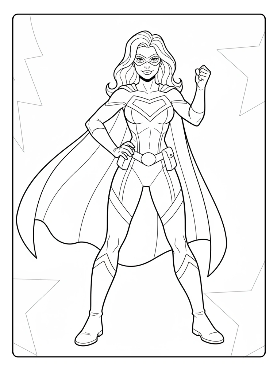 Disegni da Colorare di Supereroi e Fumetti – Supereroina