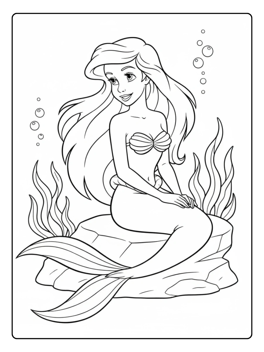 Disegni da colorare Ariel Sirenetta