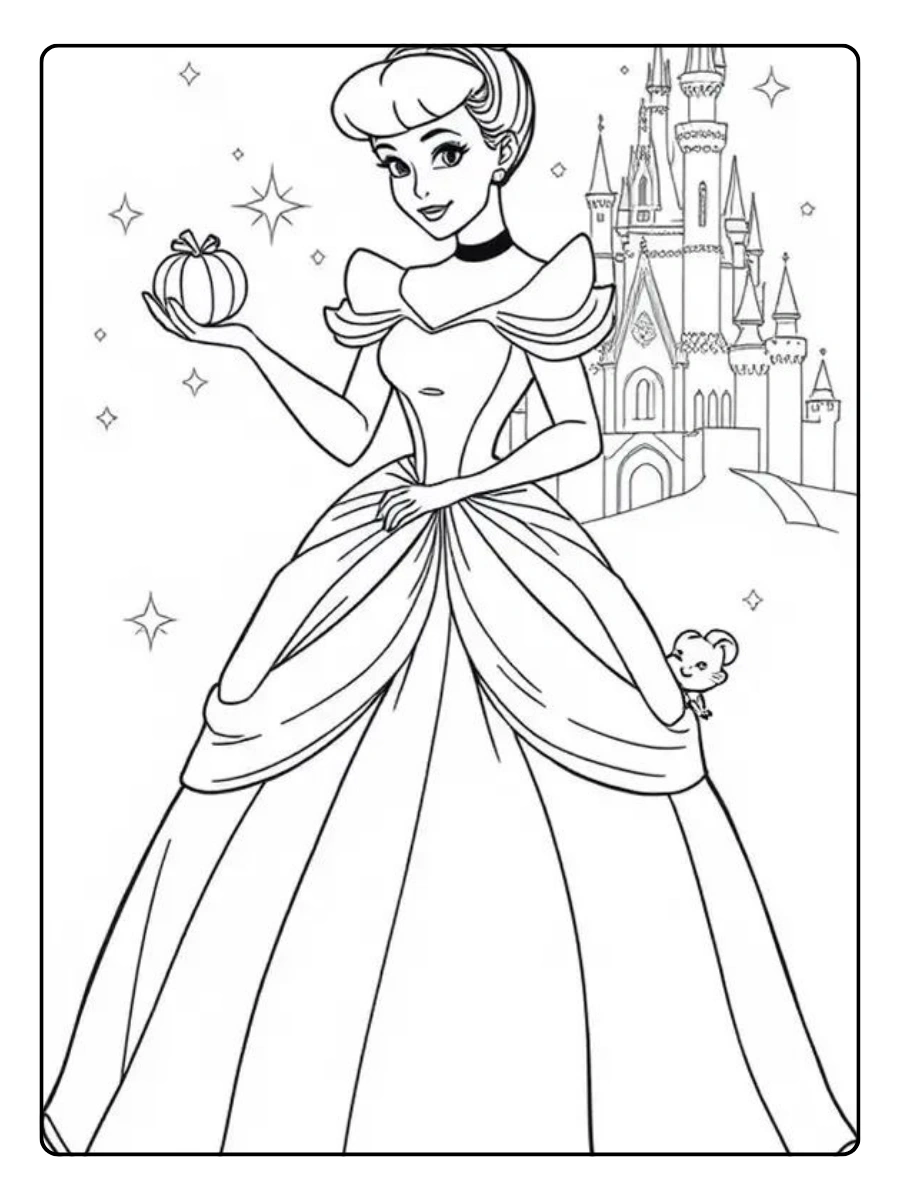 Disegni da colorare Disney Principesse Cenerentola