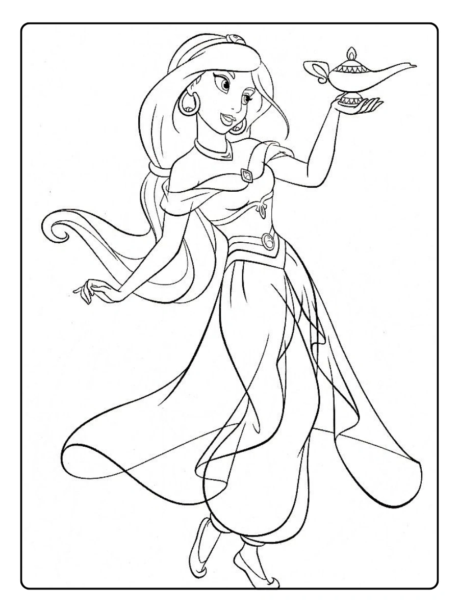 Disegni da colorare Disney Principesse Jasmine