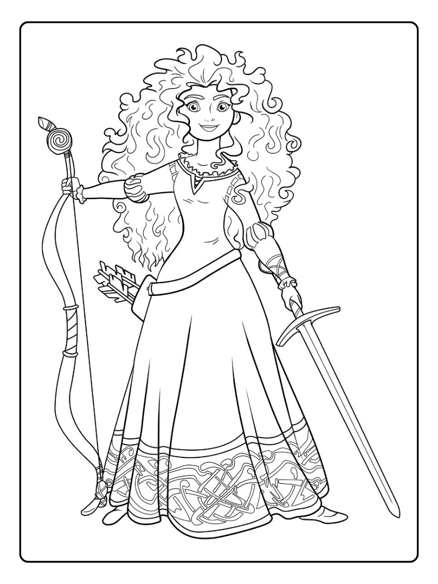 Disegni da colorare Disney Principesse Merida