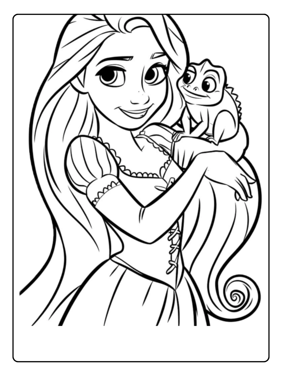 Disegni da colorare Disney Principesse Rapunzel