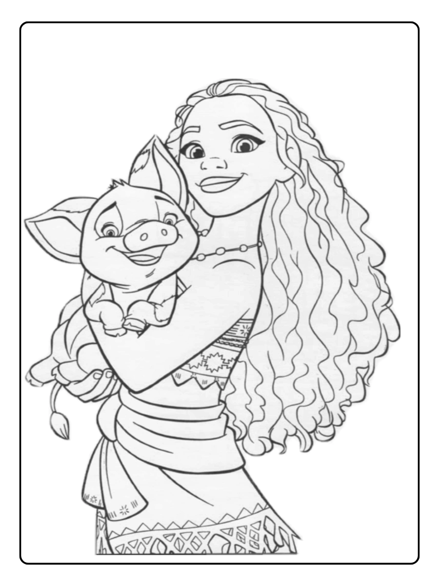 Disegni da colorare Disney Principesse Vaiana