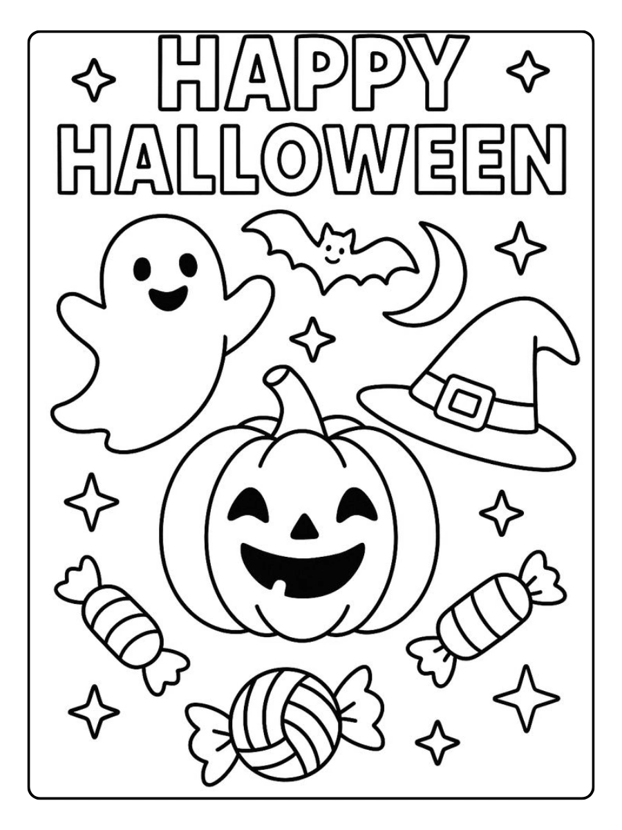 Disegni da colorare Halloween zucca festiva