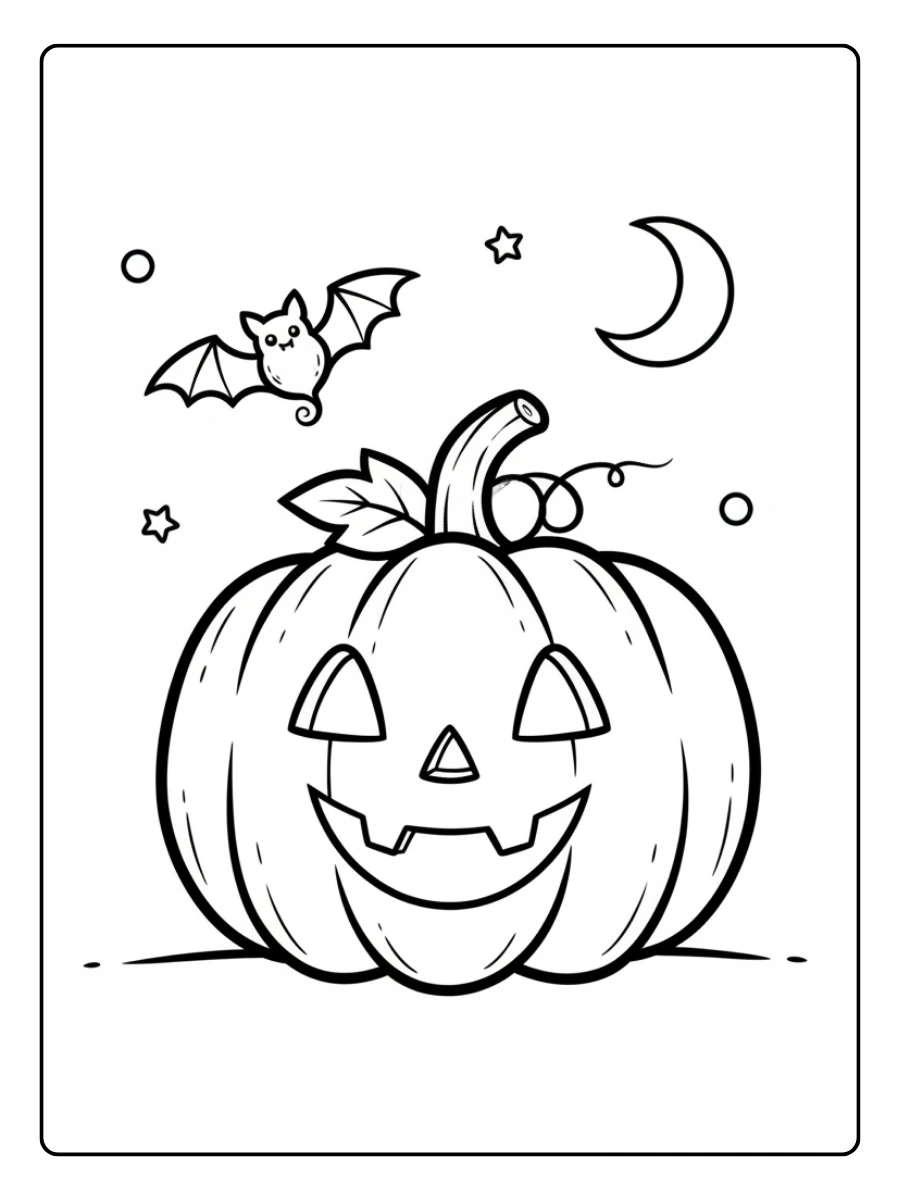 Disegni da colorare Halloween zucca semplice