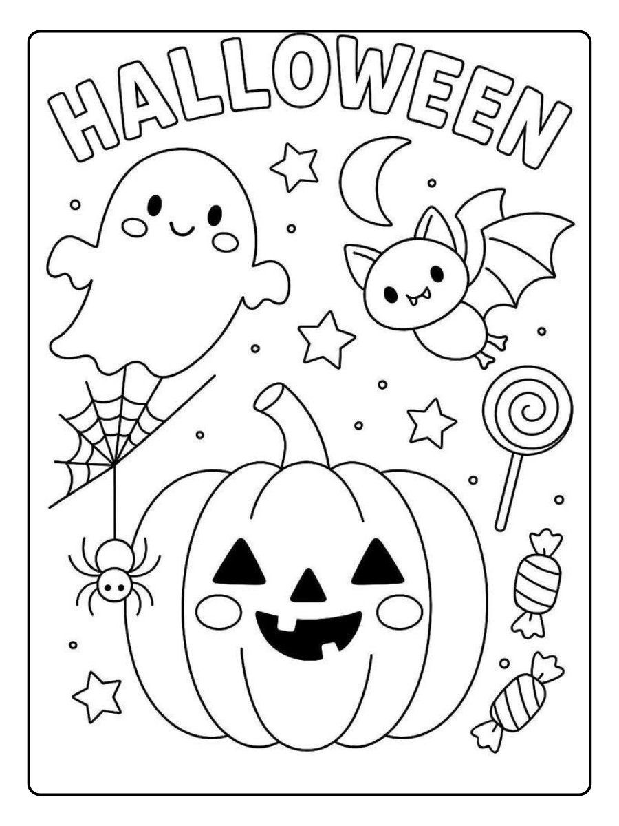 Disegni da colorare Halloween zucca spaventosa