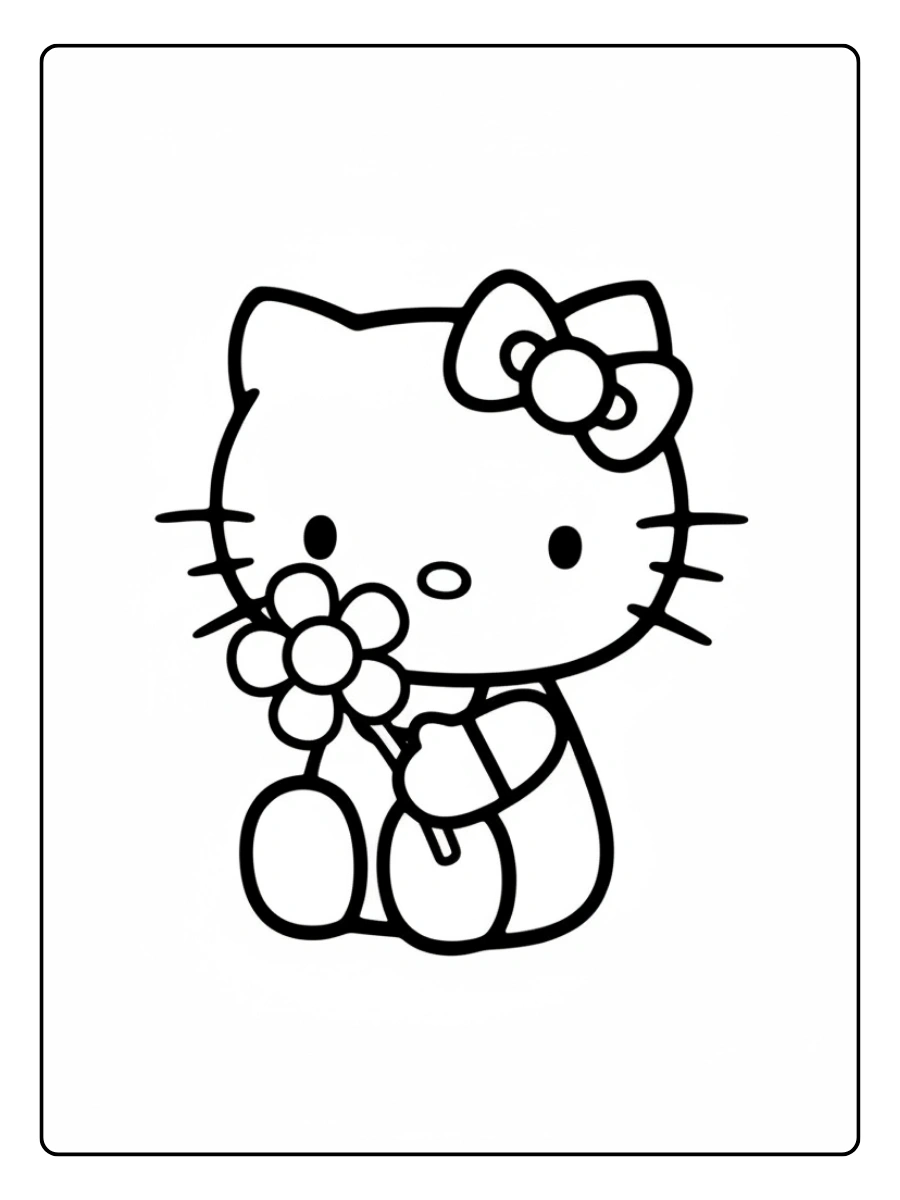 Disegni da colorare Hello Kitty facili