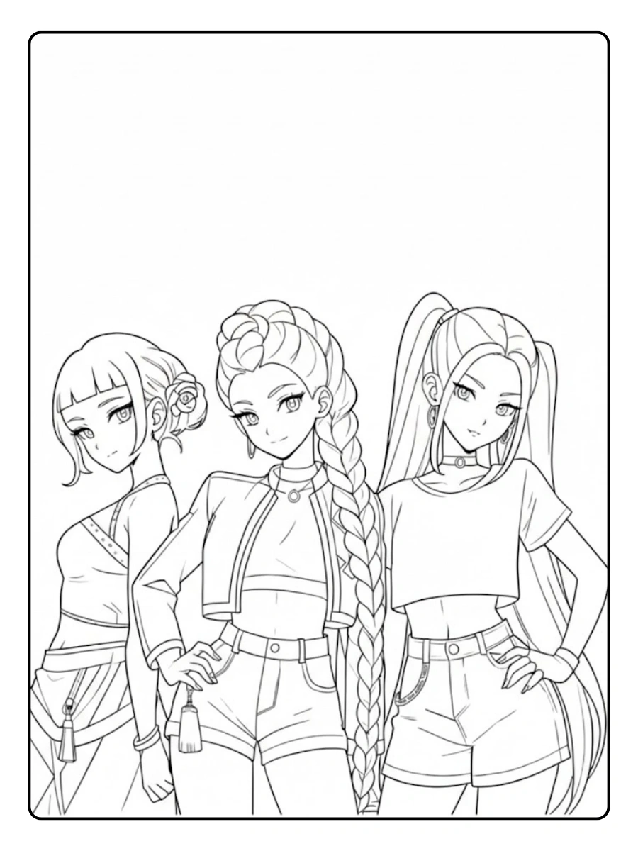 Disegni da colorare K Pop Demon Hunters PDF