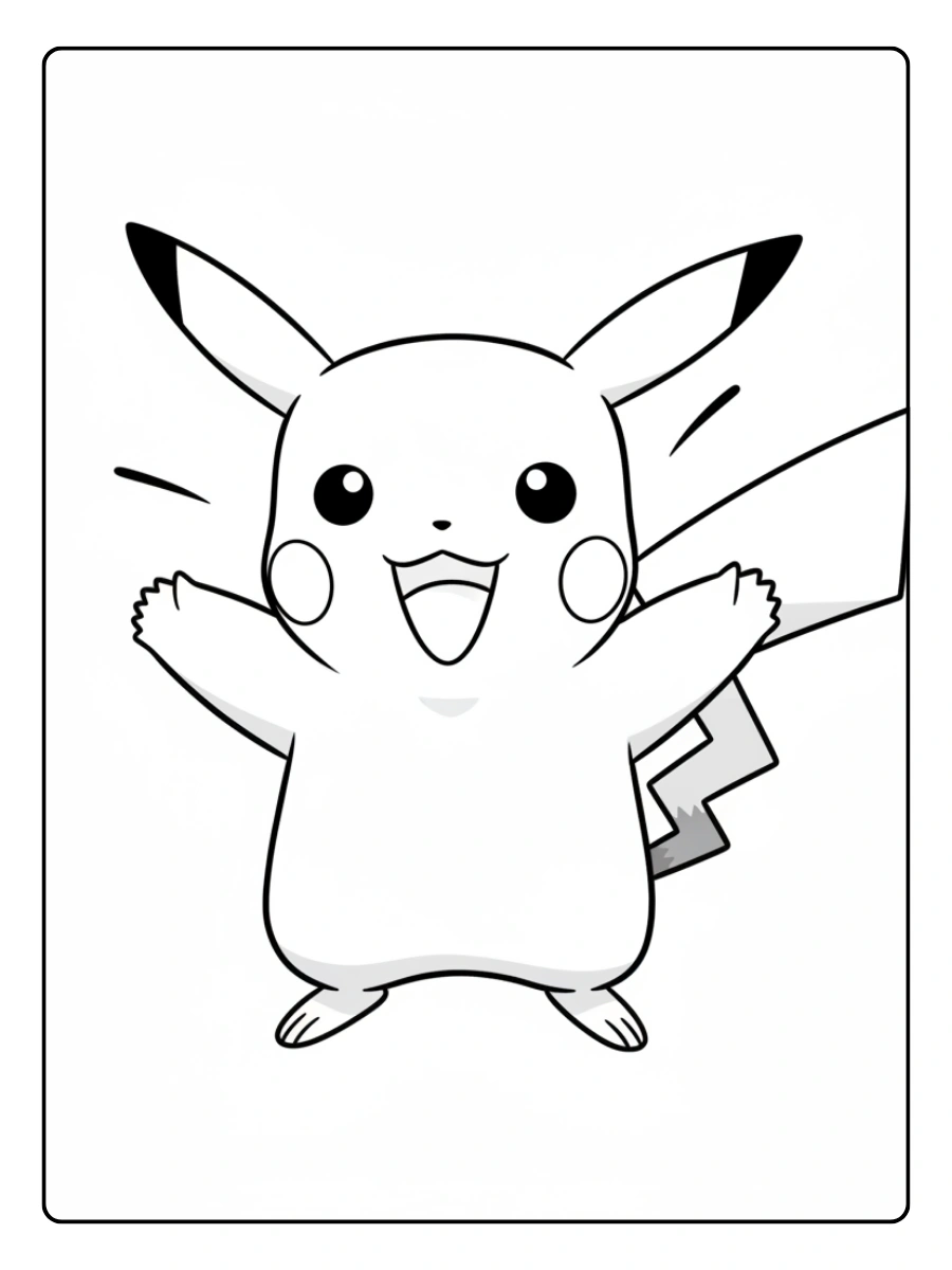 Disegni da colorare Pikachu allegro