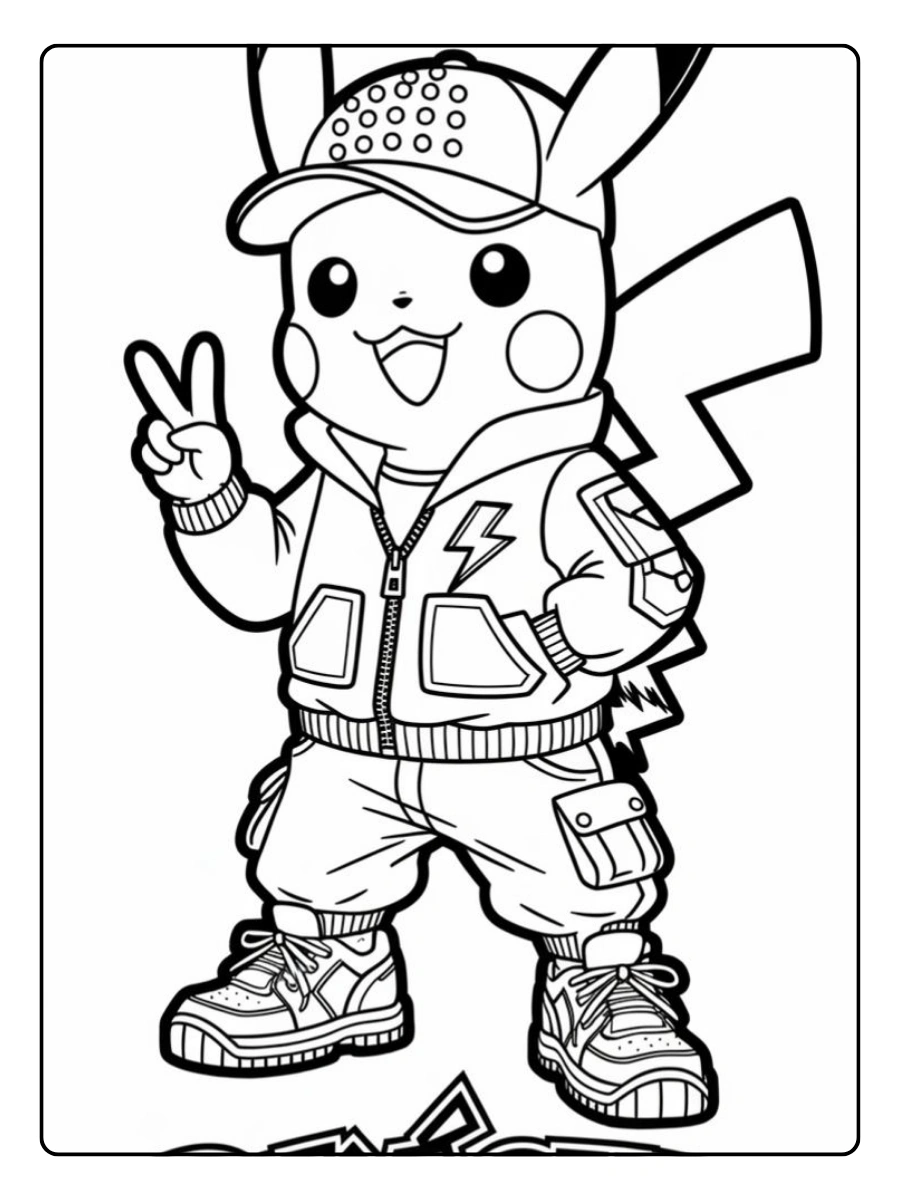 Disegni da colorare Pikachu carino