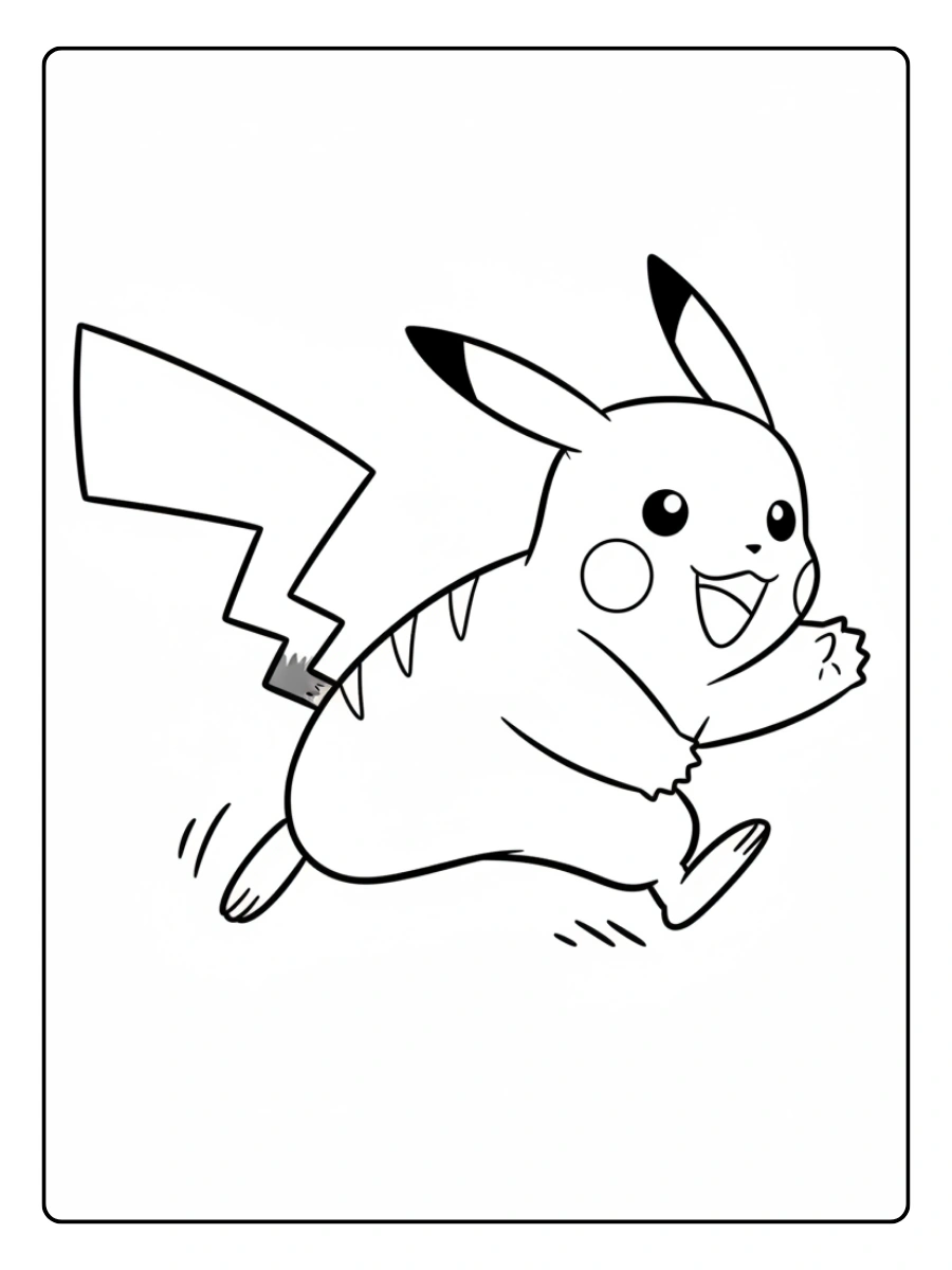 Disegni da colorare Pikachu che corre